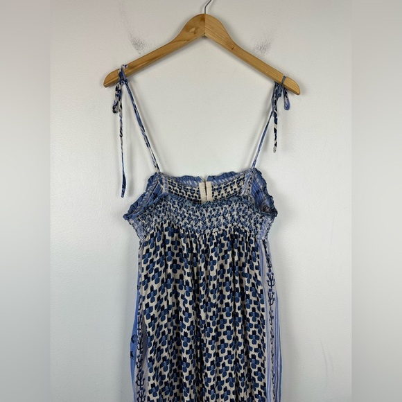 Free People Intimately Blue Boho Relaxed Rule The World Maxi Romper Women’s Sz L - Picture 6 of 10